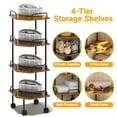 thumbnail image 6 of Yoneston 4-Tier Industrial Corner Shelf with Wheels, 36" Tall Corner Storage Organizer Bookcase Display for Bathroom, Bedroom, Living Room, Office, Kitchen, Brown, 6 of 8