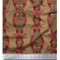 thumbnail image 1 of Soimoi Poly Georgette Fabric Stripe & Ogee Damask Printed Fabric 1 Yard 42 Inch Wide, 1 of 3