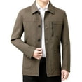 thumbnail image 1 of Mens Jacket,Casual Solid Color Button Lapel Zipper Pocket Washable Long Sleeved,Jackets for Men, 1 of 9