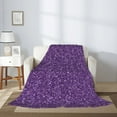 thumbnail image 2 of Gaeub Purple Glitter Print Flannel Throw Blanket, Home Fleece Throw Blanket for Couch or Bed,Decorative Blankets,Lightweight Fuzzy Flannel Blanket-50"x40", 2 of 6