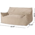 thumbnail image 2 of 60" Oversized Boneless Chaise Lounge Couch with Armrests & Removable Washable Cover, 2-Seater Velvet Loveseat Bean Bag Sofa with High-Density Foam for Living Room,Bedroom,Dorm,Apartment, 2 of 6