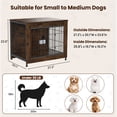 thumbnail image 5 of Ironovahome 27" Furniture-Style Dog Crate for Small Dogs, Heavy Duty Wooden Dog Cage with Double Doors & Safe Locks, Breathable Wire Mesh, Indoor Dog Kennel Pet Crate, Rustic Brown, 5 of 7