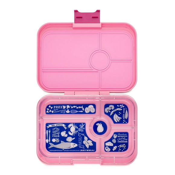 Yumbox Tapas 5-Compartment Lunch Box - Capri Pink with Bon Appetit Tray