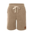 thumbnail image 5 of Corduroy Waffle Shorts for Men Summer Casual Elastic Waist Wide Straight Leg Relaxed Fit Bermuda Shorts with Pockets, 5 of 6