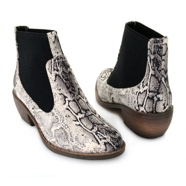 Wijden Woedend Schaap Corkys Boutique "Hanover" Snake Printed Double Gored Ankle Boots -  Walmart.com