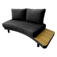 thumbnail image 2 of Deko Living 6 Place Seating Outdoor Gray Aluminum and Teak Contour Sofa Set, 2 of 5
