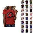 thumbnail image 1 of T-shirt Femme Saint-Valentin 2026 Mode Manches Courtes Col Rond Cœur Graphique, 1 of 4