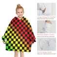 thumbnail image 6 of Rainbow Color Checkered Pattern Blanket Hoodies for Kids 6-13YR Oversize Wearable Blanket Hoodies for Boys Girls Teens, 6 of 7