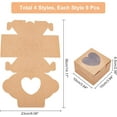 thumbnail image 5 of 36 Pcs 4 Styles Square Kraft Paper Boxes with Window Bakery Candy Boxes Gift Packaging Container with Square/Heart/Flower/Star Shape Window for Weddings Birthdays Jewelry Packing 4x4x2.6, 5 of 6