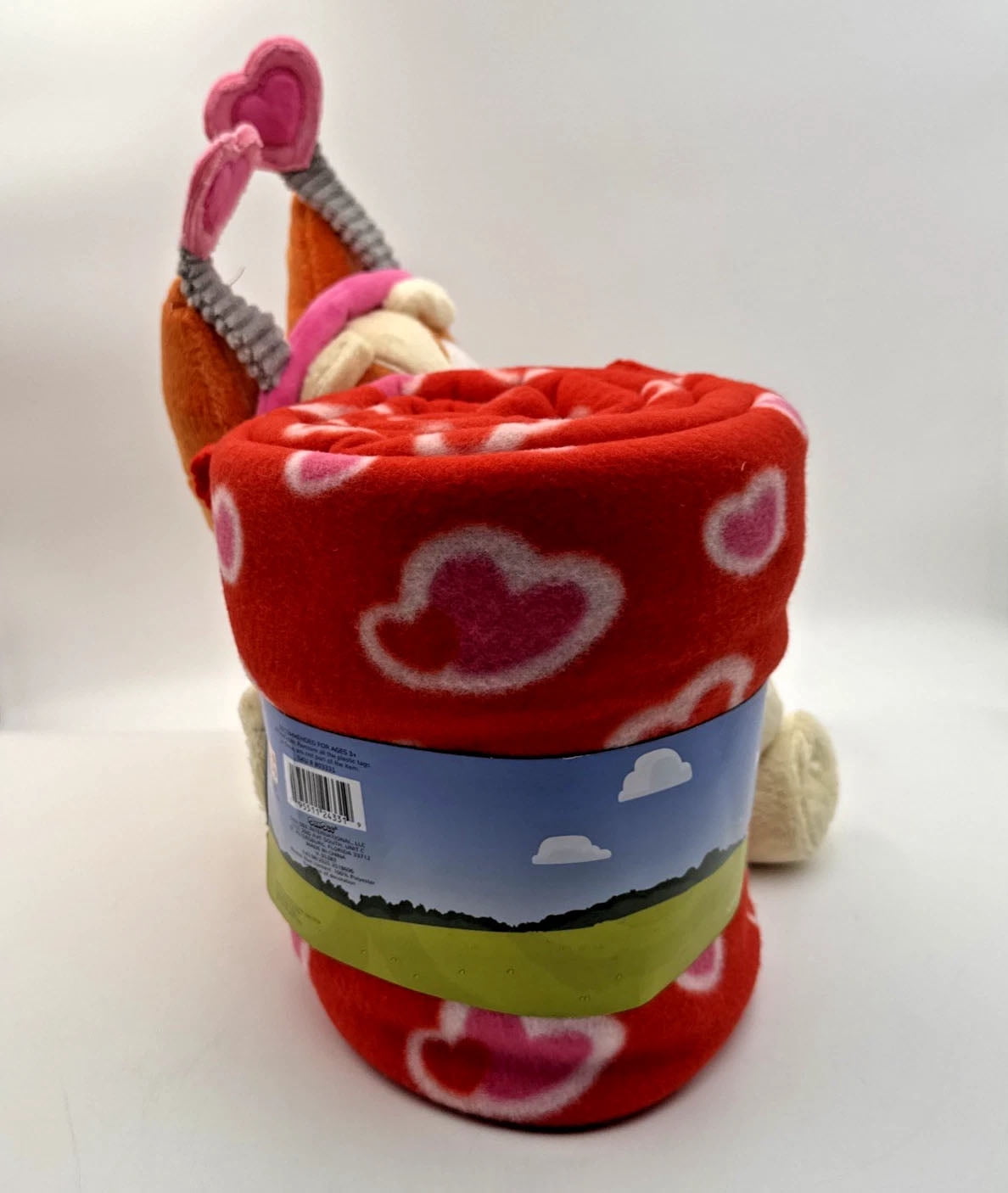 Bluey Bingo Valentines Themed Pillow and Plush Blanket set