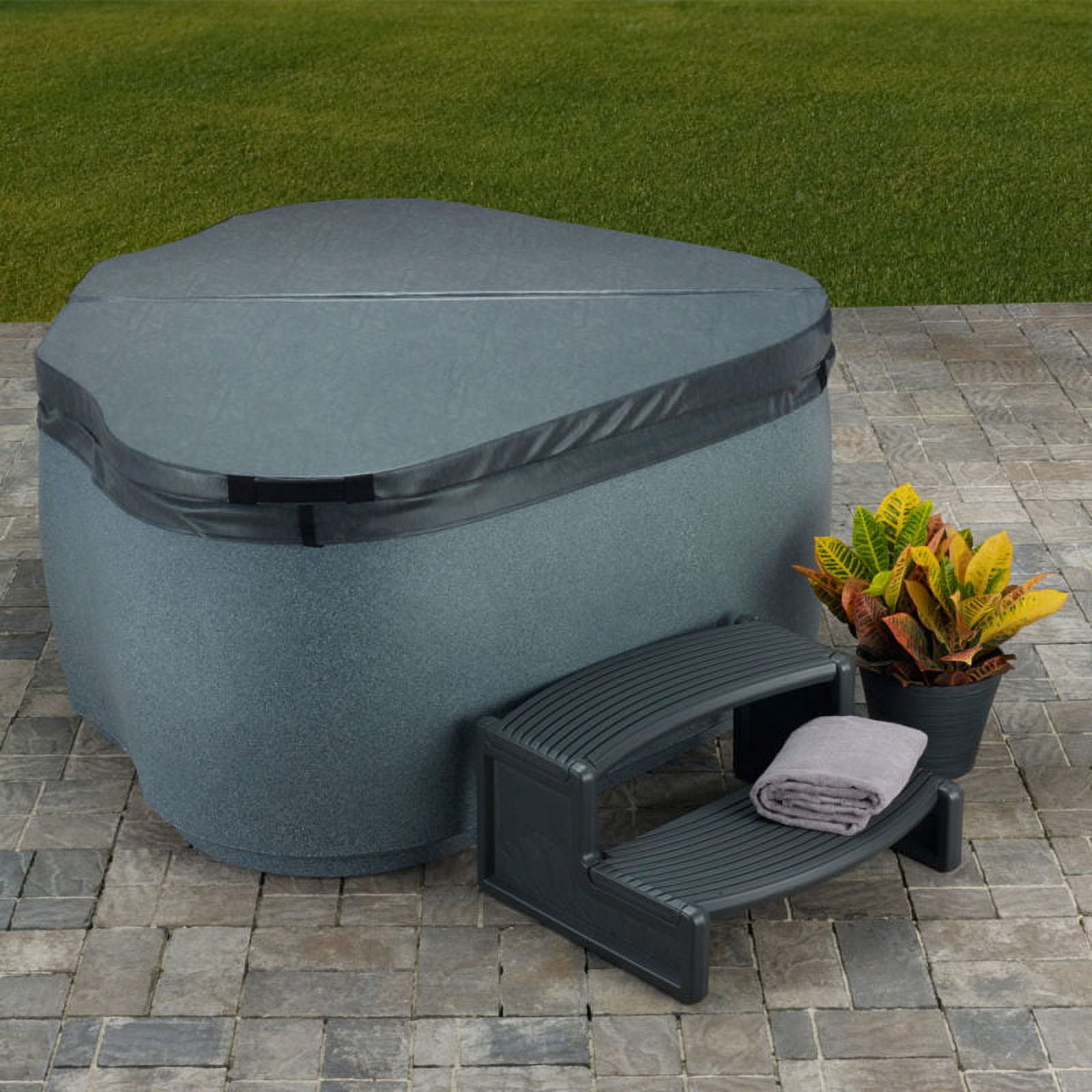 Premium 300 2-Person Stainless 20-Jets Plug and Play Hot Tub with Heater, Ozone and LED Waterfall in Keystone