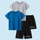 thumbnail image 4 of Odeerbi Conjunto Deportivo de Niños de 2 Paquetes Con Rayas Reflectantes, Trajes Deportivos de Secado Rápido Transpirable, Conjunto de Pantalones Cortos de Camiseta de 2 Piezas, 5-12 Años, 4 of 8