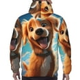 thumbnail image 7 of Sikiie Blue Sky Cute Dog Men's Hoodie, Essentials Hoodie, Sweatshirt, Pullover Hooded Sweatshirt for Men-4X-Large, 7 of 7