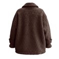 thumbnail image 6 of Miluxas Women's Fall Winter Coats Lapel Collar Fleece Sherpa Jackets Daily Long Sleeve Coats with Pockets Brown XL(XL), 6 of 7
