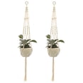 thumbnail image 1 of Freedo 2Pcs Macrame Plant Hangers Indoor Outdoor with Hand-Knitted Cotton Rope, 1 of 2