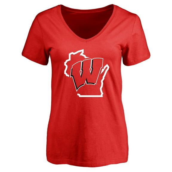 Women's Red Wisconsin Badgers Tradition State T-Shirt