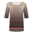 thumbnail image 4 of TOWMUS Womens Tops Short Sleeve Shirts Round Neck Loose Casual Blouses Soft Cool Floral Print Tshirts, 4 of 4