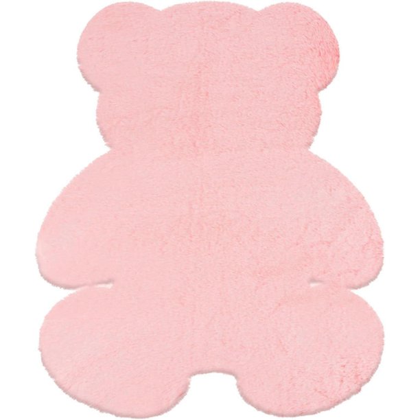 Alfombra con forma de oso, bonita alfombra para dormitorio, suave y esponjosa alfombra de piel sintética de conejo rosa, peluda y difusa, para habitación de niños, adolescentes, sofá, sala de estar
