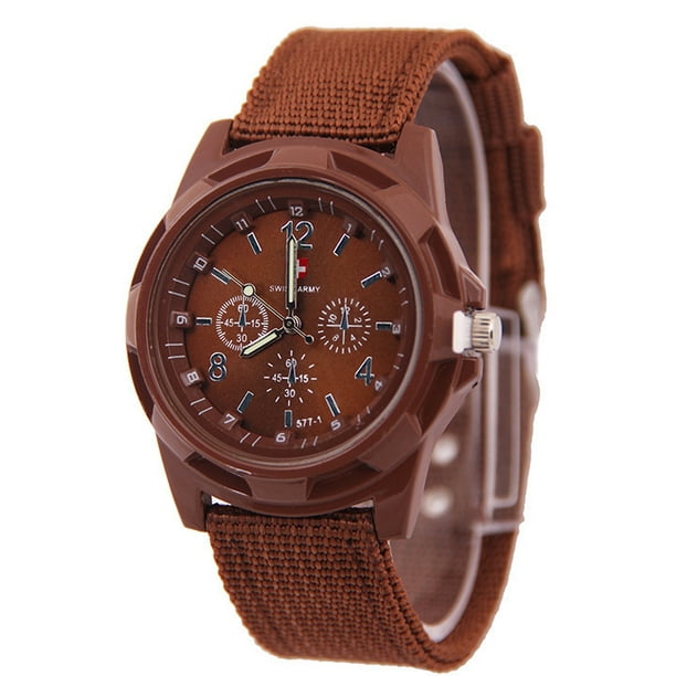 Reloj de pulsera de nailon de moda para hombre, sencillo, con correa de tela, reloj militar, tendencia, reloj deportivo con aguja luminosa, reloj para hombre y mujer