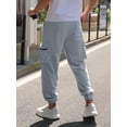 thumbnail image 2 of APTRO Mens Corduroy Sweatpants Casual Cargo Pants Elastic Waist Drawstring Baggy Tapered Jogger Pants with Zipper Pockets Dusty Blue MG021 2XL, 2 of 7