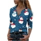 thumbnail image 1 of Tops Navideños Para Mujer Blusas de Manga Larga Moda Casual Con Cuello en V Floral Pullover Top Odeerbi  ODB186112, 1 of 5