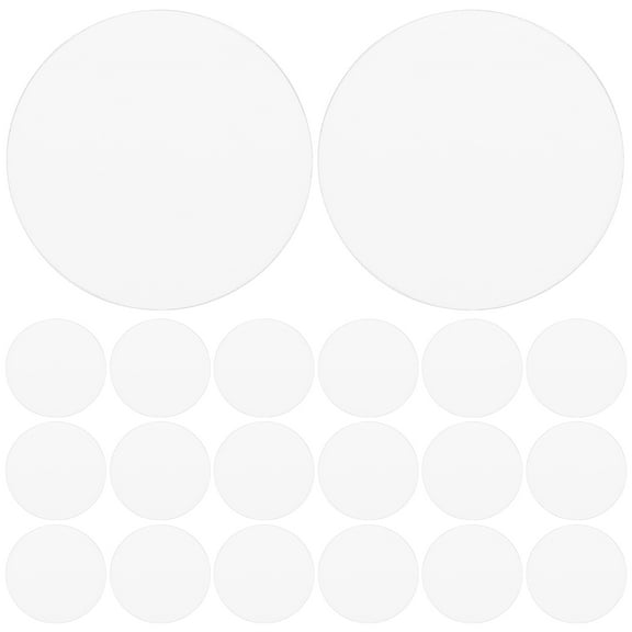 Masteelf 30pcs Round Clear Acrylic Sheets Transparent Circle Blanks Round Disc For Diy Cake Crafts Table Top Cake Decorations Painting Stickers