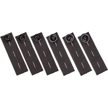 Bekayaa Elastic Waist Extenders, 6-Pack Adjustable Expanders for Jeans, Pants, Men & Women, Button Extender Set, Black