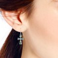 thumbnail image 2 of AeraVida Faithful Elegance Cross with Abalone Shell Inlay Sterling Silver Dangle Earrings, 2 of 5
