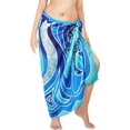 thumbnail image 2 of HAPPY BAY Women's Beachwear Sarong Coverups Bikini Skirt Swim Cover up Summer Wraps Swimwear Beach Wrap Skirts for Women One Size Abstract, Royal Blue, 2 of 5