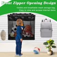 thumbnail image 4 of Large Slatwall Baskets, 2 Pack Collapsible Mesh Slatwall Organizer with Zipper, Hanging Slat Wall baskets High Capacity Slatwall Accessories for Home Shop Sport Grocery Storage (16''x12''x16''), 4 of 7