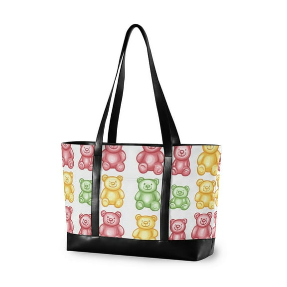 FORMRS Laptop Tote Bag for Women with 15.6" Computer Compartments Handbag, Gummy Bear Pattern