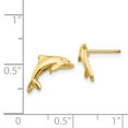 thumbnail image 3 of Diamond2Deal 14k Yellow Gold Dolphin Earrings for Women (L- 0.44 in, W-0.36 in), 3 of 4
