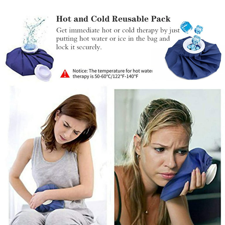 3 Pack Refillable Ice Packs for Pain Relief, Injuries, Headaches, Sprains,  Reusable Penguin Print Bags for Swelling (3 Sizes)