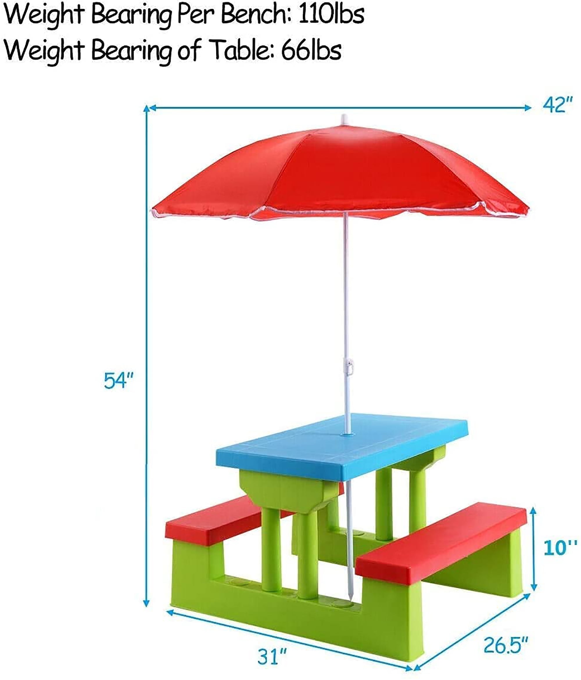  Delta Children 4 Seat Activity Picnic Table with