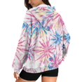 thumbnail image 2 of Garronmavis Colorful Tie Dye Women Oversized Sweatshirts Lightweight Cozy Women's Zip Up Long Sleeve Sweatshirts Comfy Warm Zip Up Hoodies for Womens Size 4XL, 2 of 7
