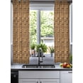 thumbnail image 2 of Vintage Rattan Sheer Curtains 39 Inch Length 2 Panels Set for Living Room/Bedroom, Minimalist Abstract Wicker Texture Brown Kitchen Curtains Grommet Semi-Sheer Curtains Window Treatments 27.5"x39"x2, 2 of 7