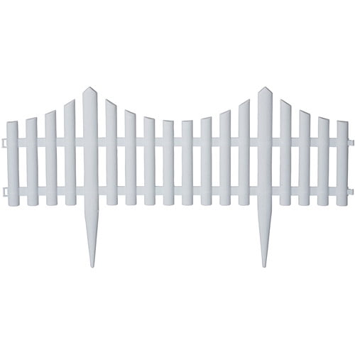 Picket Fence Style Decorative Fencing White Border Edging 13"x24