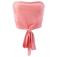 thumbnail image 2 of Sujetador bandeau sin tirantes, suave, elástico y recortado, para mujer, color blanco y rosa METRO, 2 of 9