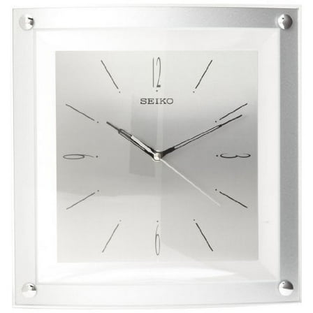 Seiko Wall Clock Quiet Sweep Second Hand Clock Silver-Tone Metallic Case