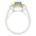 thumbnail image 4 of Halo Engagement Ring for Women - 1.615ct Blue Moissanite in 18K White/Yellow Gold Promise Ring, 4 of 6