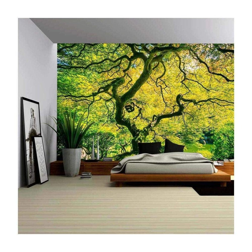 Wall26 Amazing Green Japanese Maple Tree Nature Garden Removable Wall Mural Self Adhesive