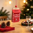 thumbnail image 7 of Wooden Letters to Santa Mailbox Christmas Ornament, Red Holiday Tree Hanging Decor with Bead, Rustic Farmhouse Xmas Party Decoration Gift, 3.62 Inch, 7 of 7
