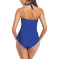 thumbnail image 2 of Smismivo Traje De Baño Con Control De Barriga Halter De Una Pieza Que Adelgaza Traje De Baño Retro Vintage Para Mujer Traje De Baño Fruncido De Talla Grande Push Up B Azul, 2 of 5