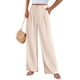 thumbnail image 3 of Pantalones PRETTYGARDEN Palazzo de Pierna Ancha Tiro Alto Beige Talla Grande, 3 of 9