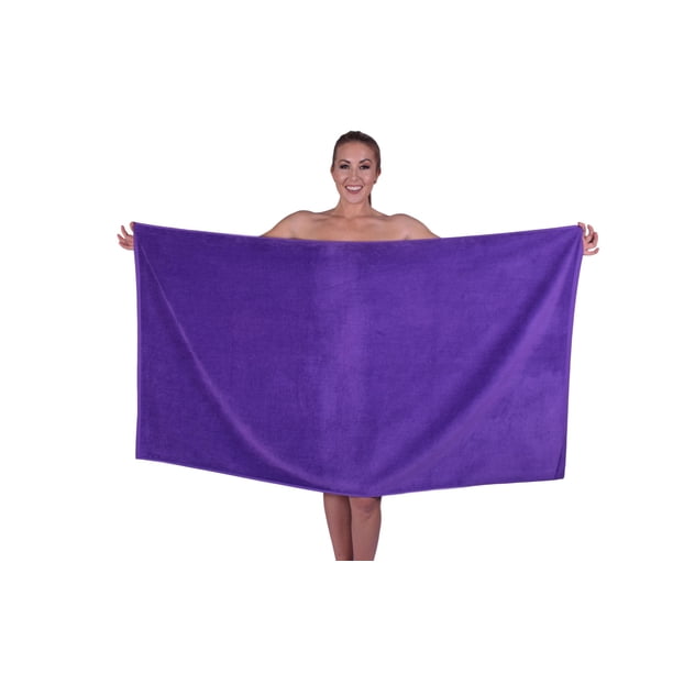 Puffy Cotton Large 100 Soft Cotton Velour Beach Towel Bath Sheet Purple Walmart Com Walmart Com