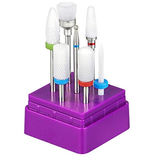 Ceramic Nail Drill Bits Set ECBASKET 7pcs 3/32 inch Diamond Carbide