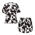 thumbnail image 4 of Picia Cow Skin 2 Pajamas Sets for Women Soft Short-Sleeved Pjs with Lounge Shorts Two Piece Sleepwear-X-Large, 4 of 9