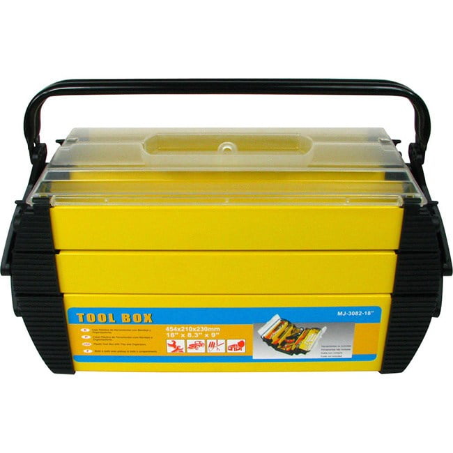 Stalwart  Yellow Deluxe Steel and Plastic 18-inch Tool Box