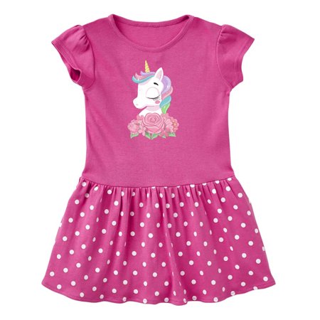 

Inktastic Unicorn Roses Gift Toddler Girl Dress
