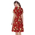 thumbnail image 2 of Bixox Robe d'Été à Manches Courtes pour Femmes Robe Ample Longueur Genou avec Poches-Extincteur, 2 of 7